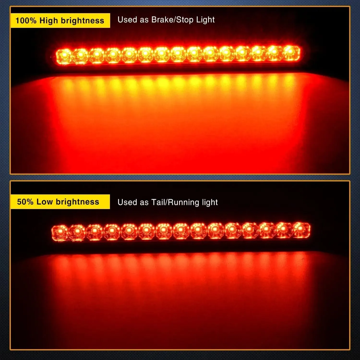 10 Inch 15 LEDs Red Trailer Light Bar (Pair)