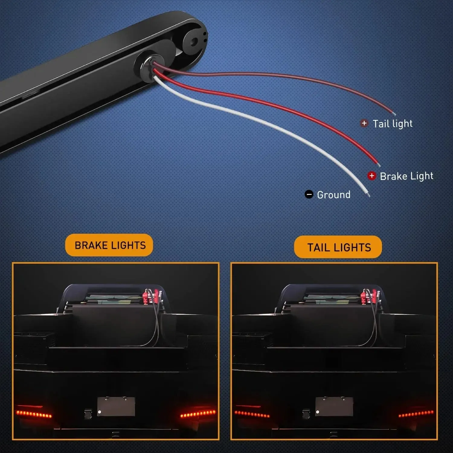 10 Inch 15 LEDs Red Trailer Light Bar (Pair)