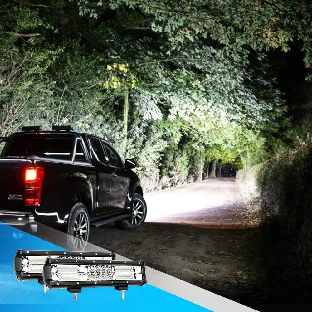 12 Inch 180W 18000LM Triple Row Spot/Flood LED Light Bar (Pair)