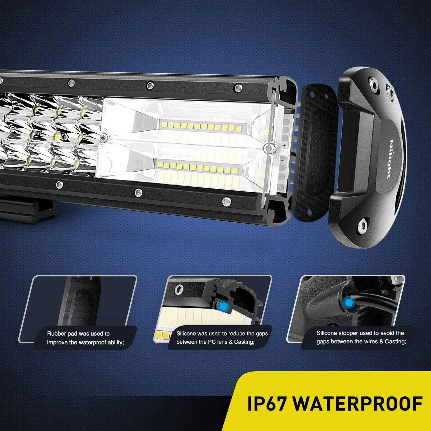 12 Inch 180W 18000LM Triple Row Spot/Flood LED Light Bar (Pair)