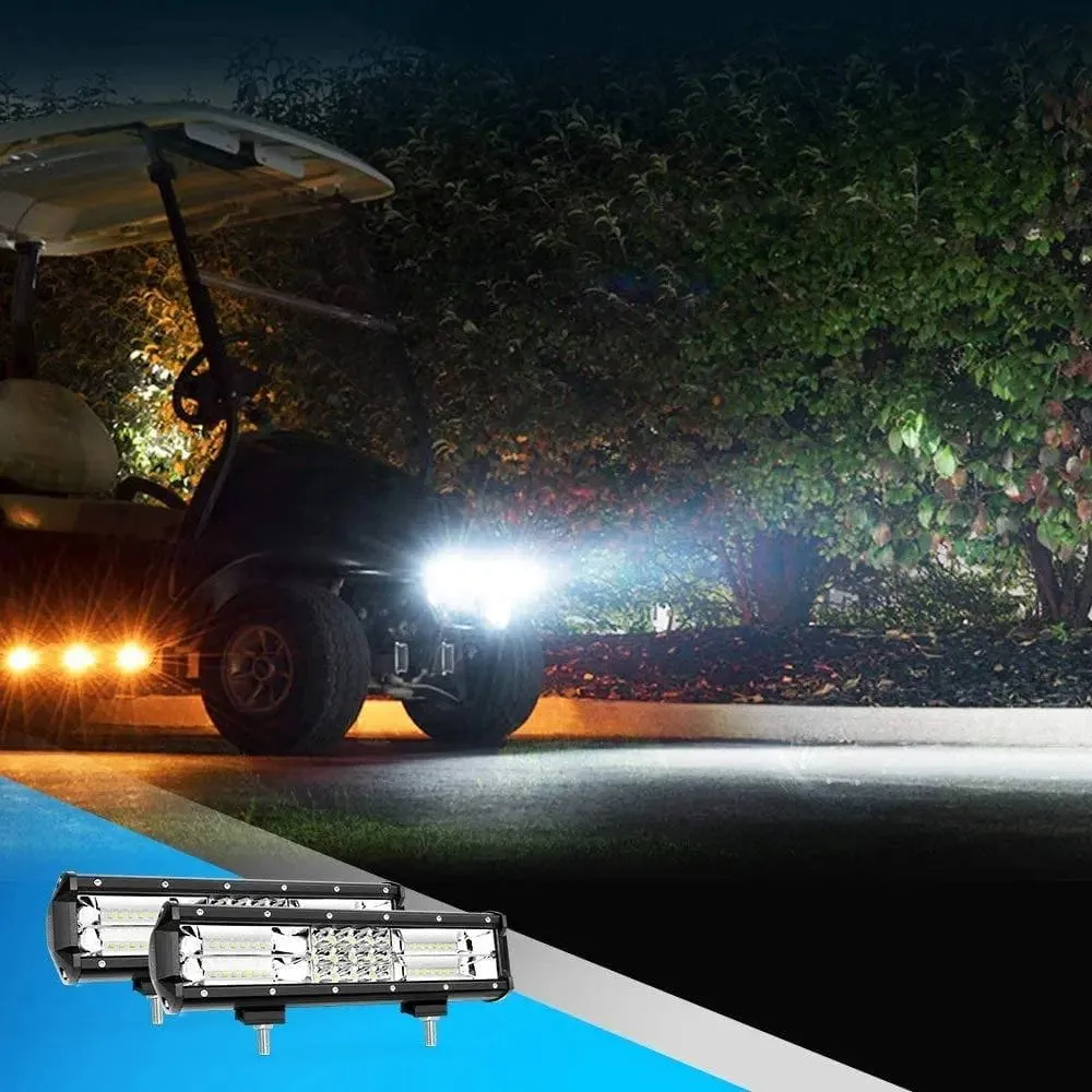12 Inch 180W 18000LM Triple Row Spot/Flood LED Light Bar (Pair)