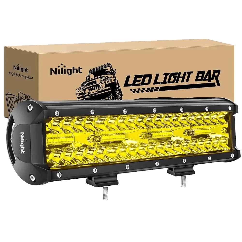 12 Inch 240W 30000LM Amber Triple Row Spot/Flood Led Light Bar
