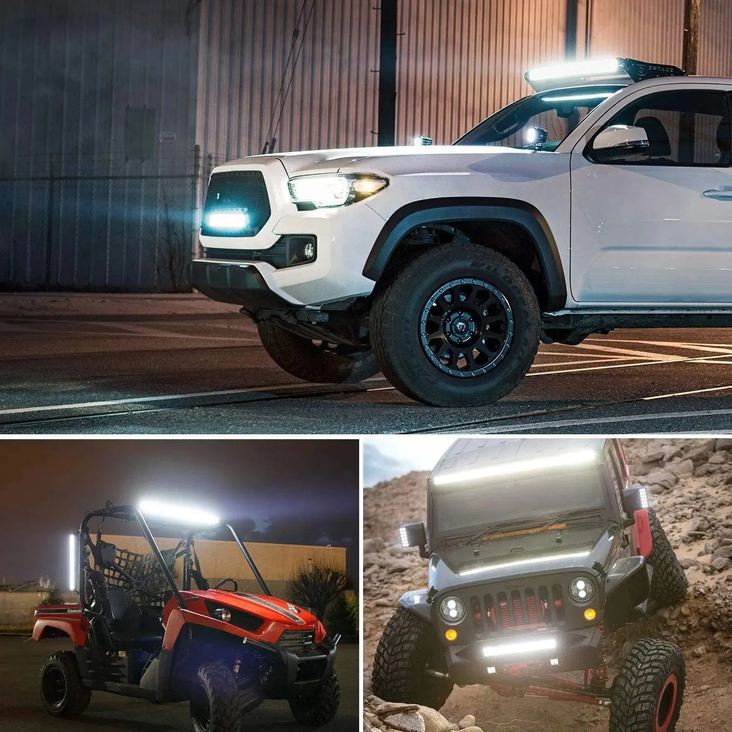 12 Inch 300W 30000LM Triple Row Flood/Spot LED Light Bar Kit | 12FT Wire