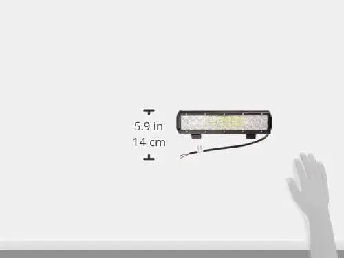 12 Inch 72W Double Row Spot Flood Led Light Bar | Horizontal Tube Clamp Mount | 12FT Wire 3Pin Switch
