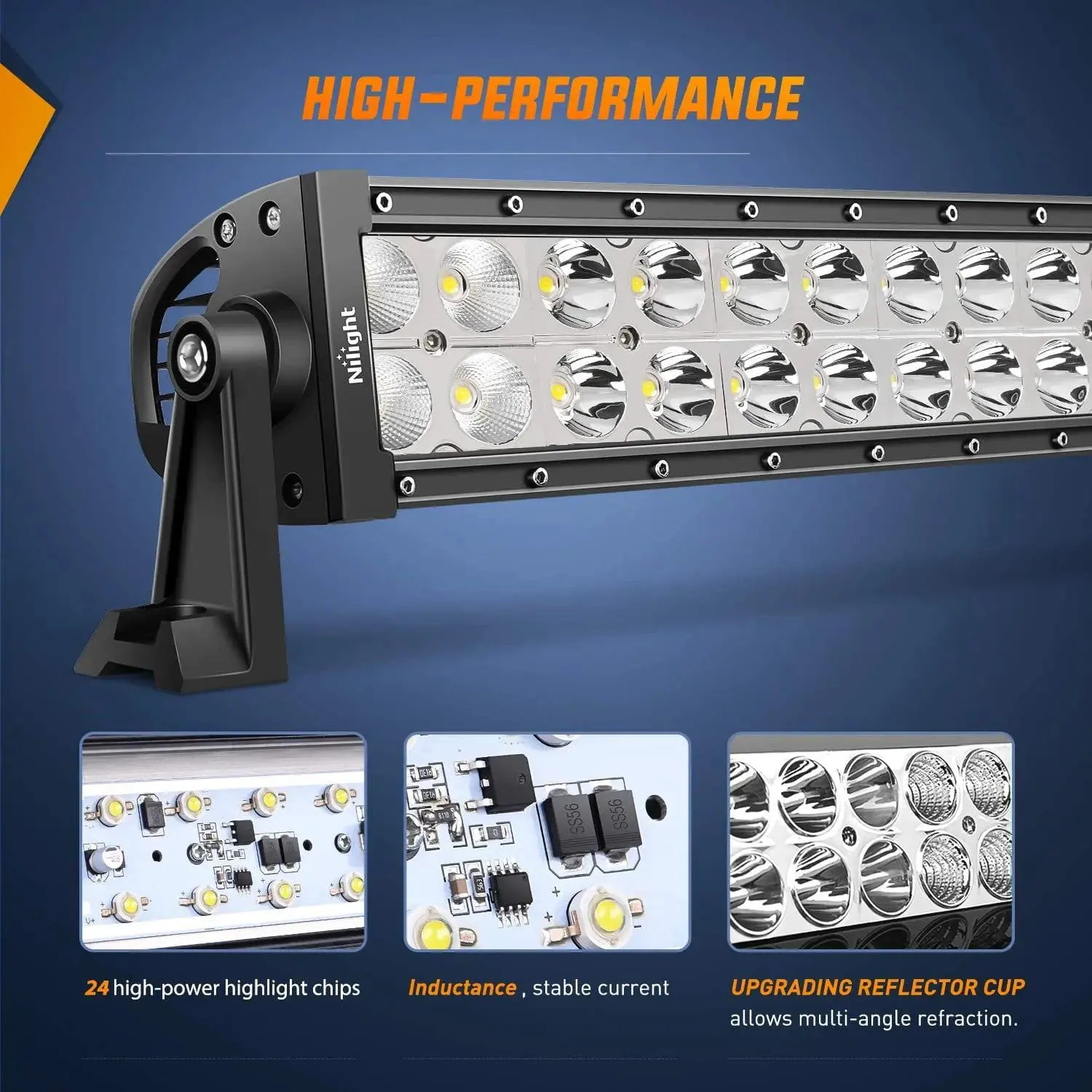 13.7 Inch 72W Double Row Spot Flood Led Light Bar