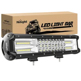 15 Inch 216W 21600LM Triple Row Spot Flood Led Light Bar
