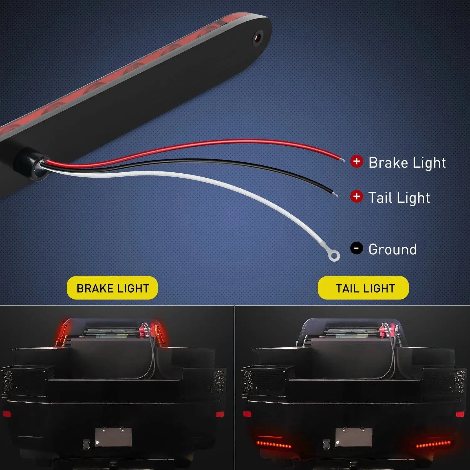 16 Inch 11 LEDs Red Trailer Light Bar (Pair)
