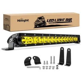 17 Inch 80W 8000LM Amber Slim Spot Flood Led Light Bar | 2 Style Mounts