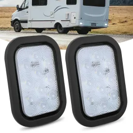 2 Pcs 5 X 3 Inch 24 Led White Rectangular Trailer Tail Light