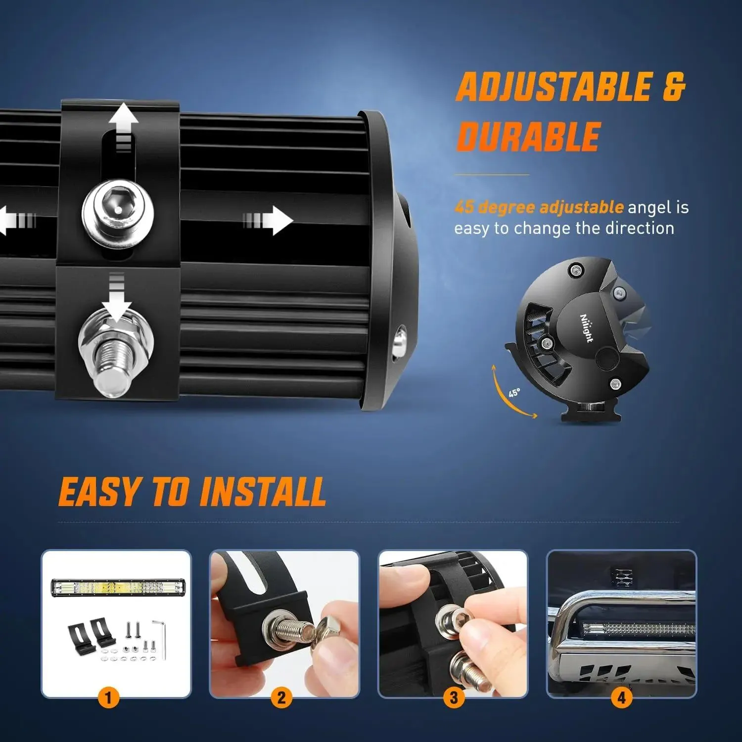 20 Inch 288W 28800LM Triple Row Spot Flood LED Light Bar