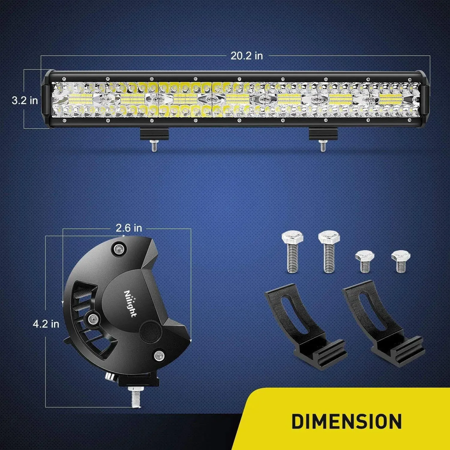 20 Inch 420W Triple Row Spot Flood Led Light Bar | 2Pcs 4 Inch 60W Triple Row Combo Light Pods | 16AWG Wire 3Pin Switch 3 Leads