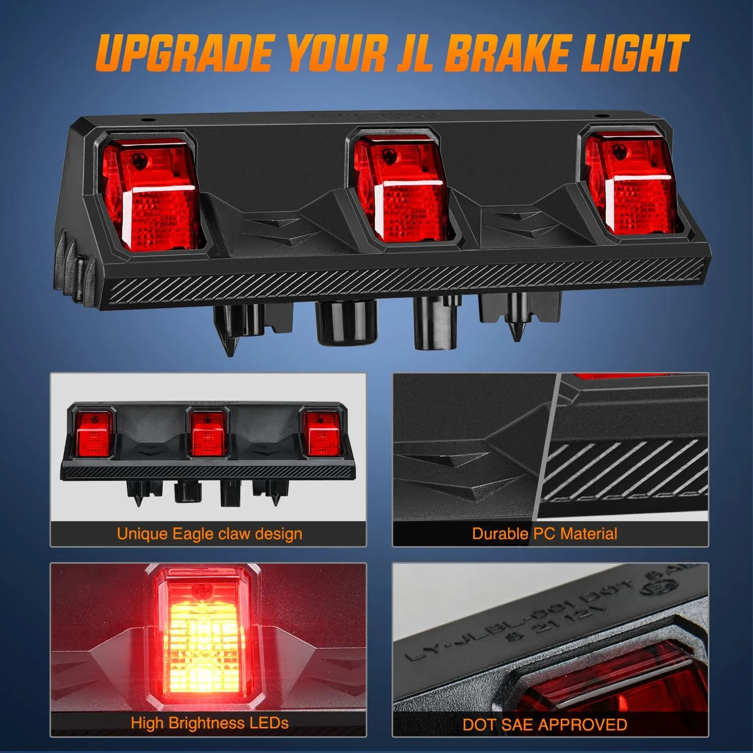 2018-2023 Jeep Wrangler JL JLU Third Brake Light Upgrade