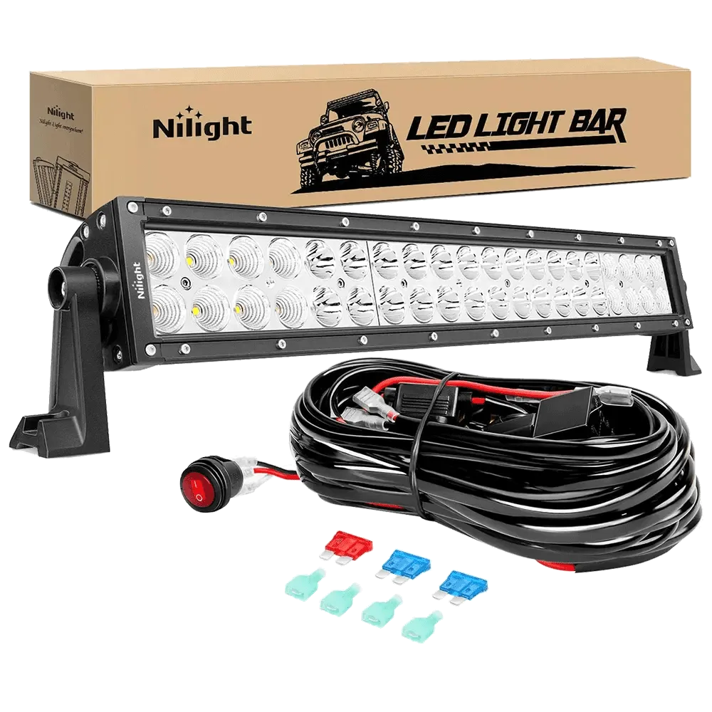 22 Inch 120W Double Row Spot Flood LED Light Bar | 16AWG Wire 3Pin Switch