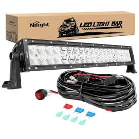 22 Inch 120W Double Row Spot Flood LED Light Bar | 16AWG Wire 3Pin Switch