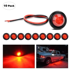 3/4 inch Red Round LED Marker Lights (10 Pcs)