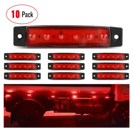3.8 Inch 6 LEDs Red Side Marker Lights (10 Pcs)