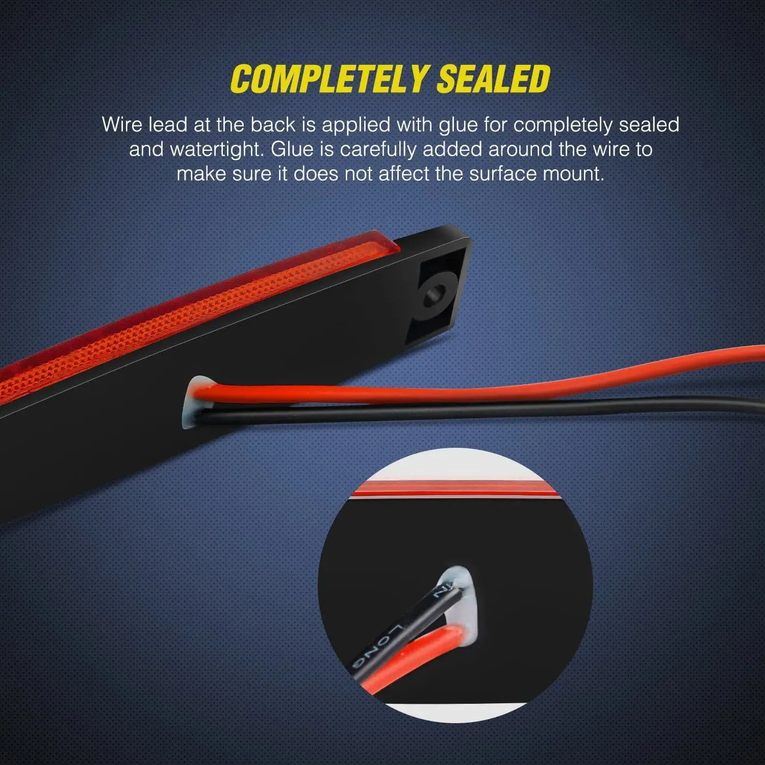 3.8 Inch 6 LEDs Red Side Marker Lights (10 Pcs)