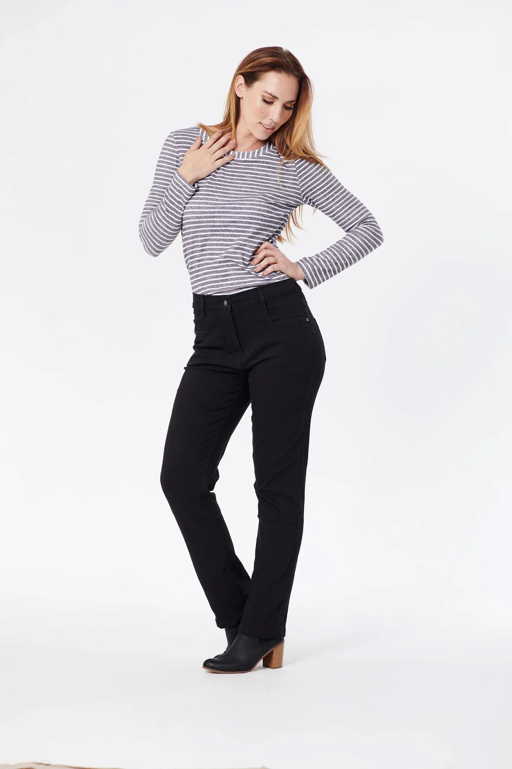 Barrington Annika Side Elastic Jeans Black Denim