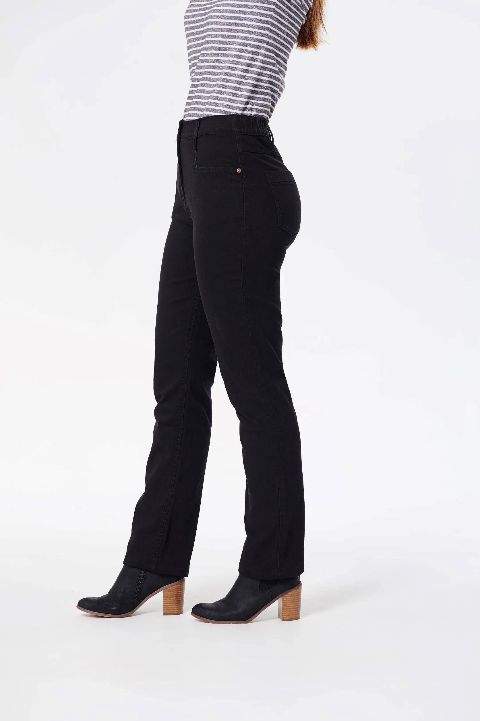 Barrington Annika Side Elastic Jeans Black Denim