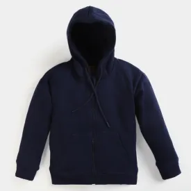Boys Fleece Knitted Jacket Basic - NAVY