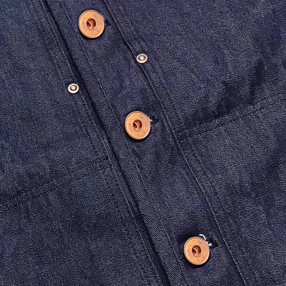BZEN M.3193-SANCHEZ REGULAR FIT DOUBLE FRONT PANEL DENIM VEST-12oz-E0 INDIGO