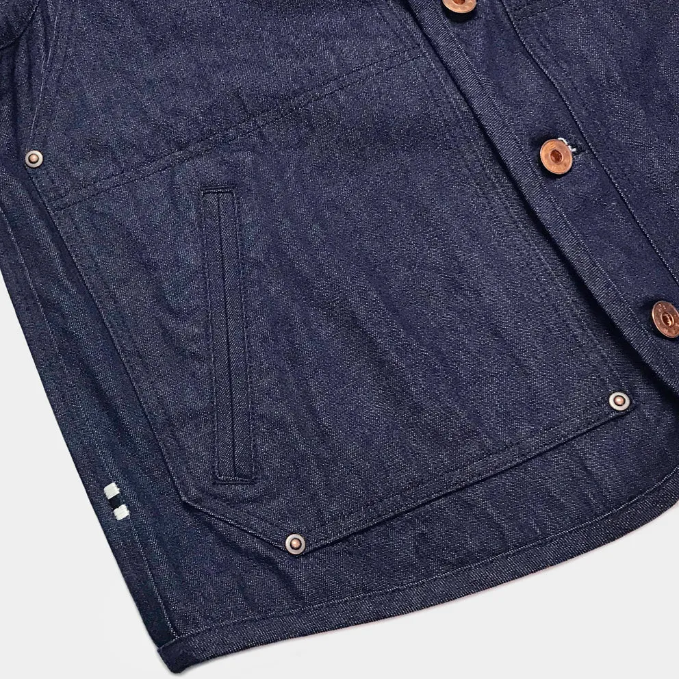 BZEN M.3193-SANCHEZ REGULAR FIT DOUBLE FRONT PANEL DENIM VEST-12oz-E0 INDIGO