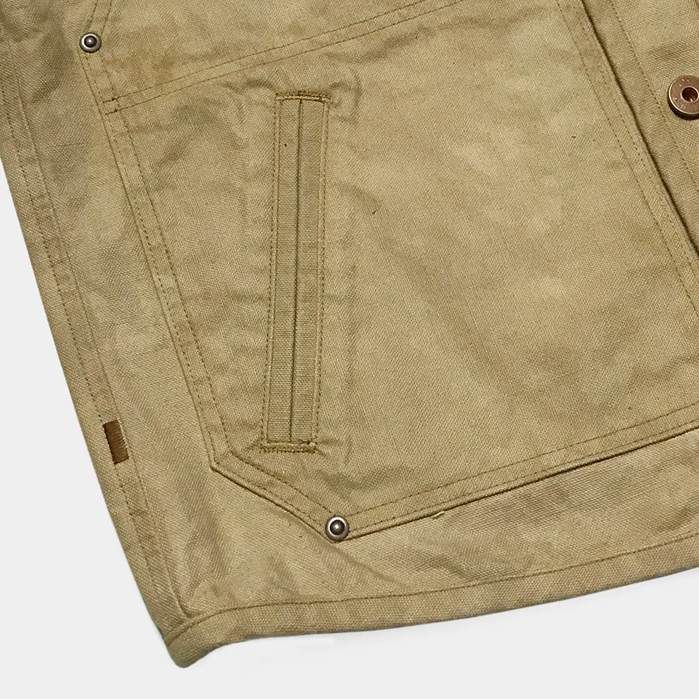 BZEN M.3193-SANCHEZ REGULAR FIT DOUBLE FRONT PANEL VEGGIE DYED CANVAS VEST-12.5OZ-E0 ANTIQUE BRONZE