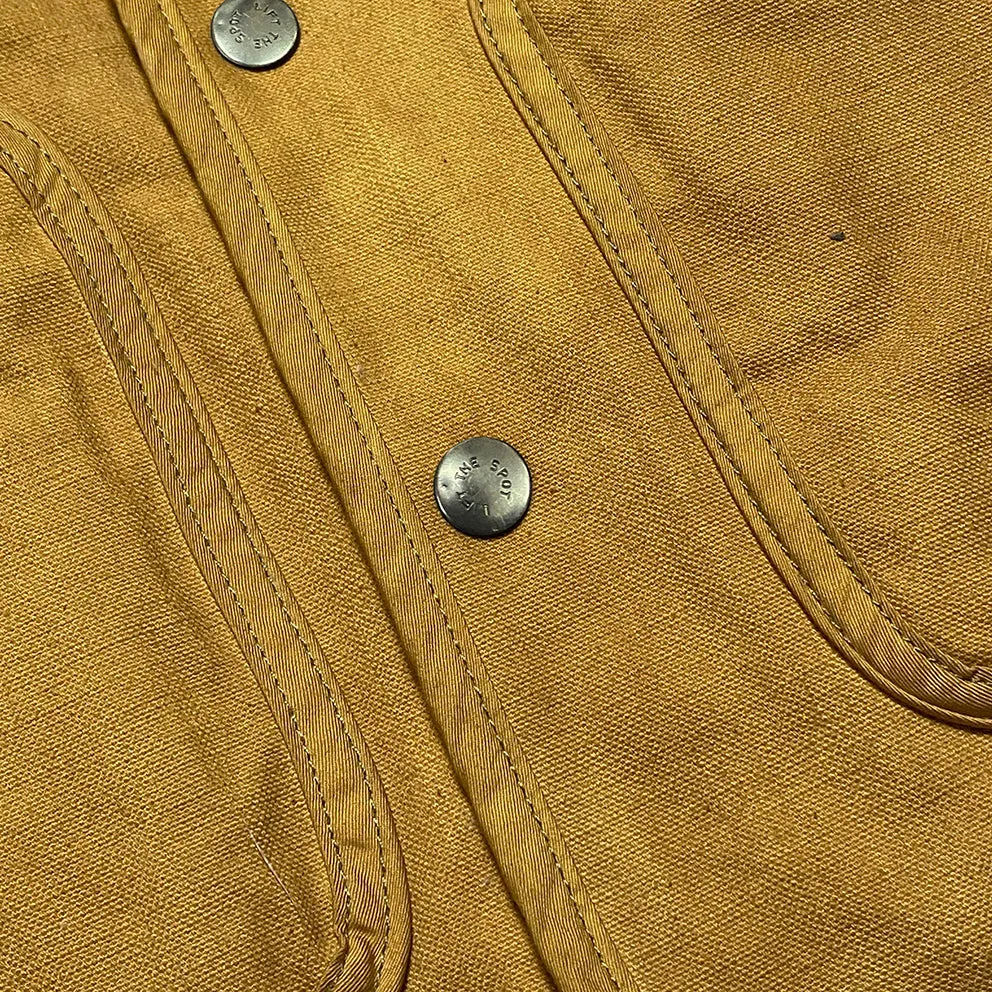 BZEN M.3203RR SILAS-SC REGULAR FIT 4 POCKET ROUND NECK VEGGIE DYED CANVAS VEST WITH SHERPA LINING-12.5OZ-E0 SIENNA