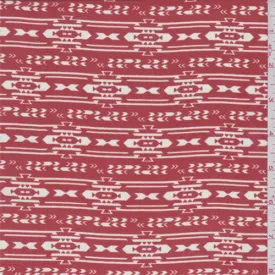 Clay Red Aztec Stripe Hi-Multi Chiffon Fabric