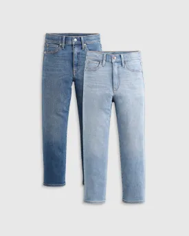 Cotton Stretch High Rise Ankle Straight Jeans 2-Pack