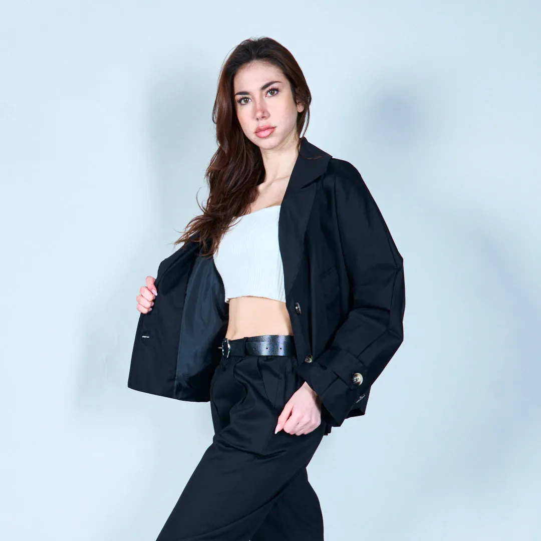 Cropped button-up jacket with pockets wholesale