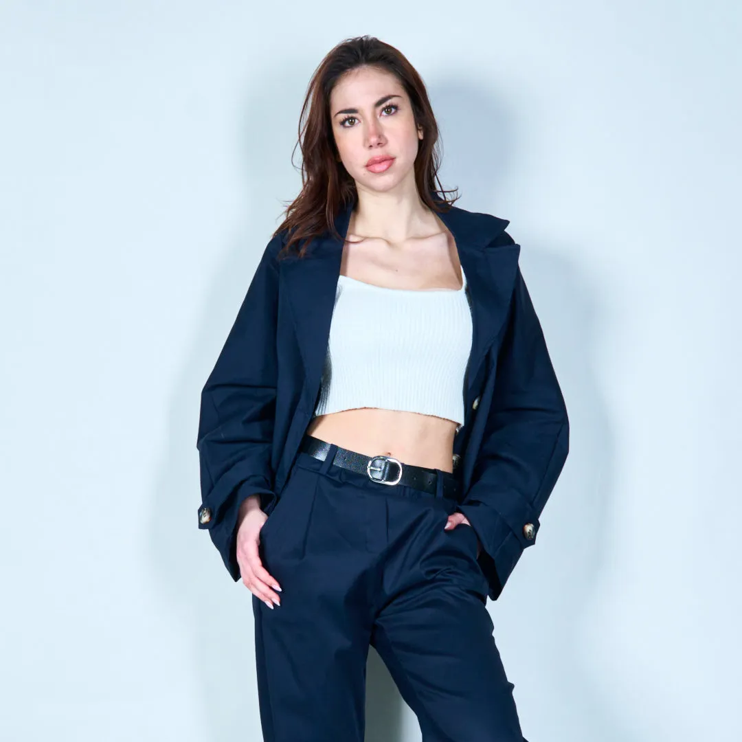 Cropped button-up jacket with pockets wholesale