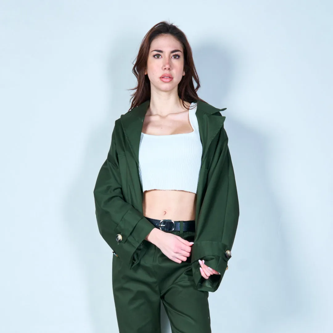 Cropped button-up jacket with pockets wholesale