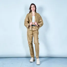Cropped button-up jacket with pockets wholesale