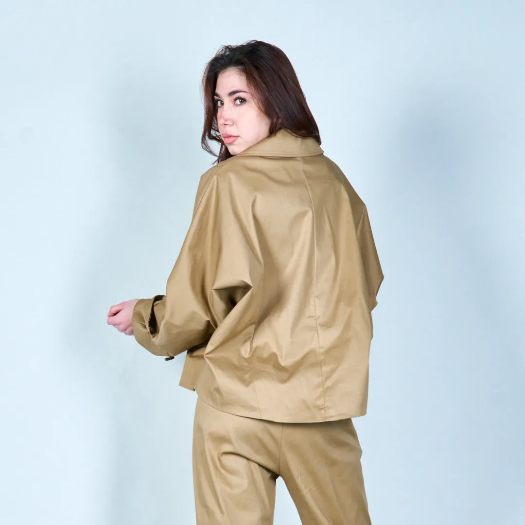Cropped button-up jacket with pockets wholesale