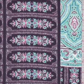 Dark Purple/Pink Moroccan Crepe Georgette Fabric