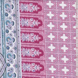 Deep Pink/Periwinkle Moroccan Crepe Georgette Fabric