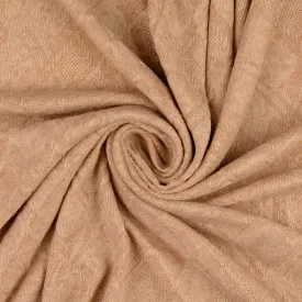 Diamond Jacquard Viscose Blend Knit Fabric in Soft Beige
