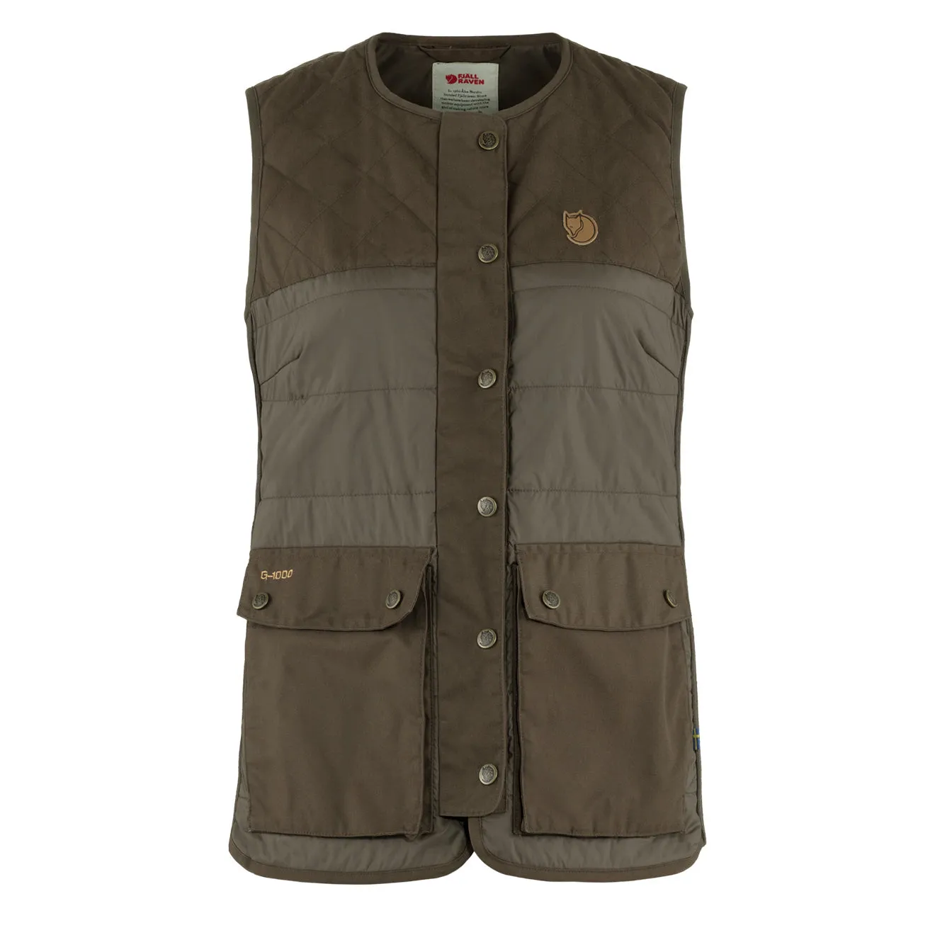 Fjallraven Womens Forest Wool Padded Vest Dark Olive