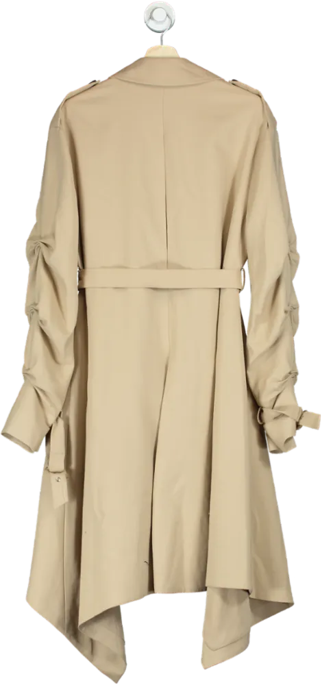 Jonathan Simkhai Beige Twill Tucked Sleeve Trench Coat In Neutral UK S