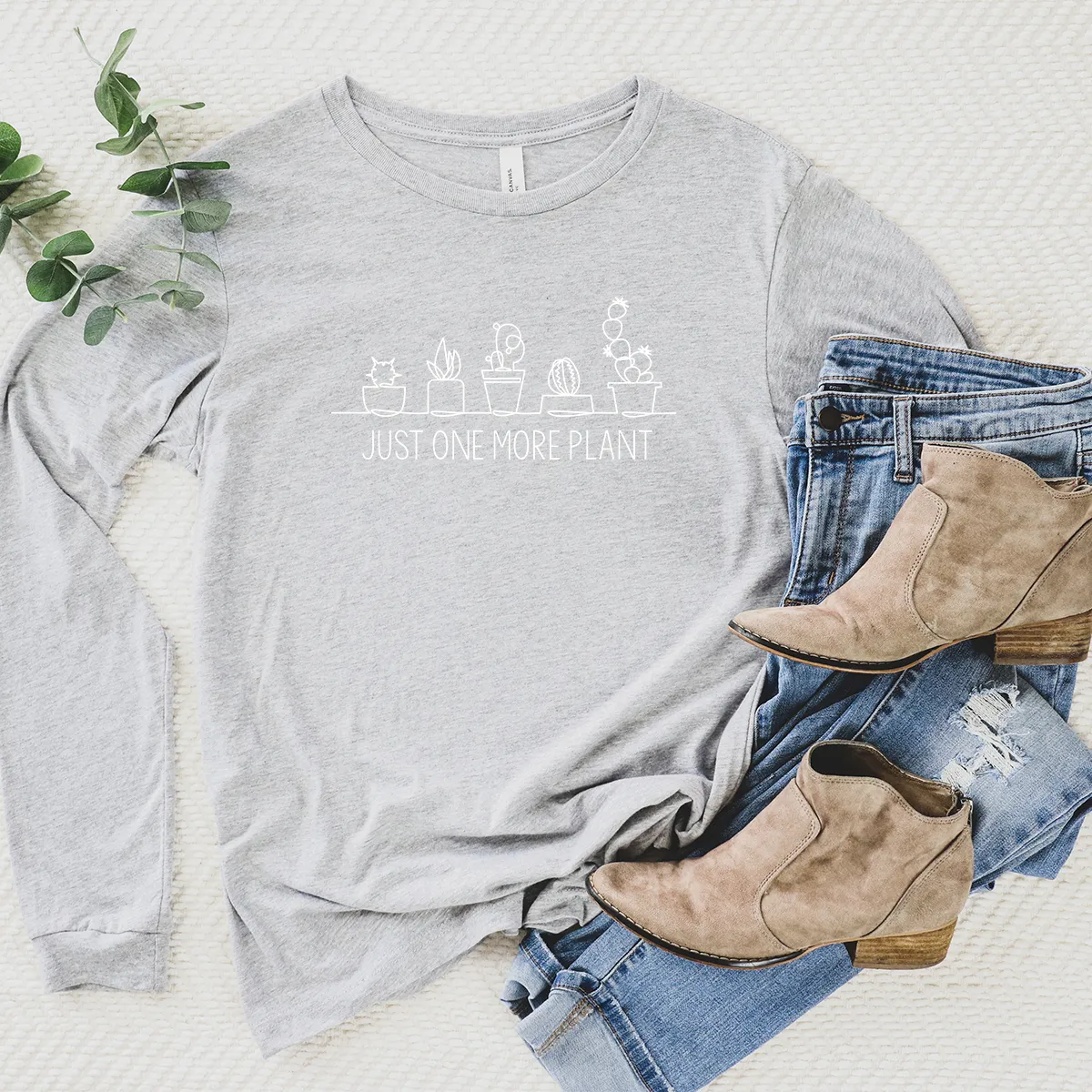 just one more plant long sleeve unisex tee
