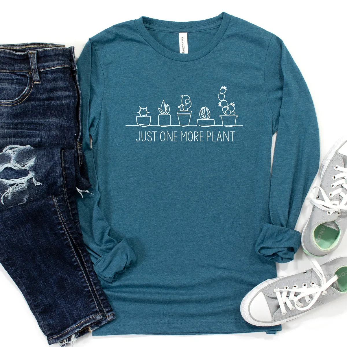 just one more plant long sleeve unisex tee