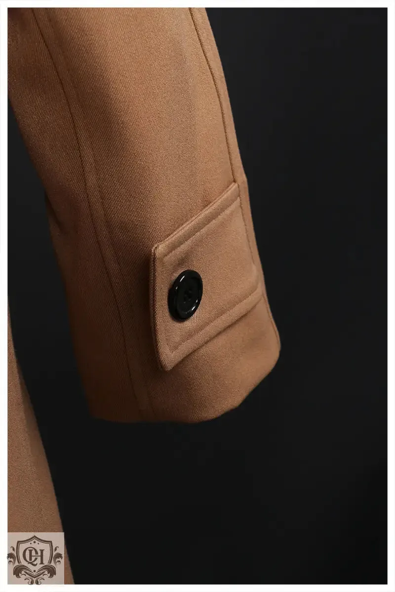Khaki Lace-Up Long Coat
