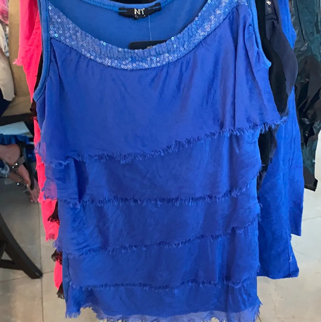 Layered Tank Top W/ Sequins Detail