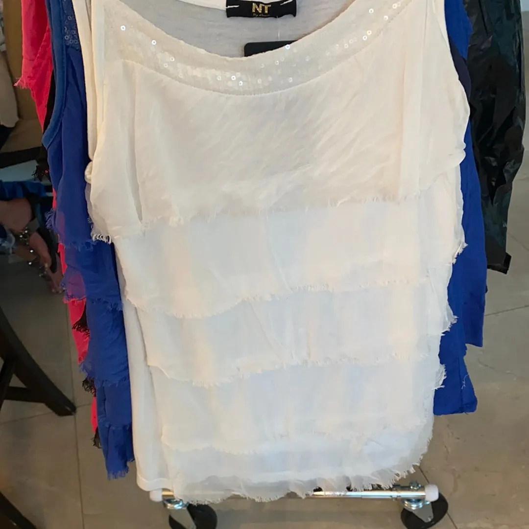 Layered Tank Top W/ Sequins Detail