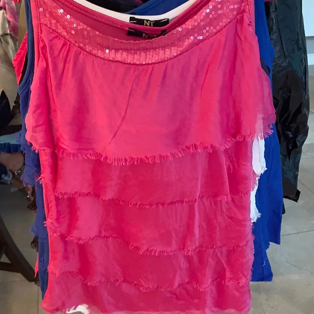 Layered Tank Top W/ Sequins Detail