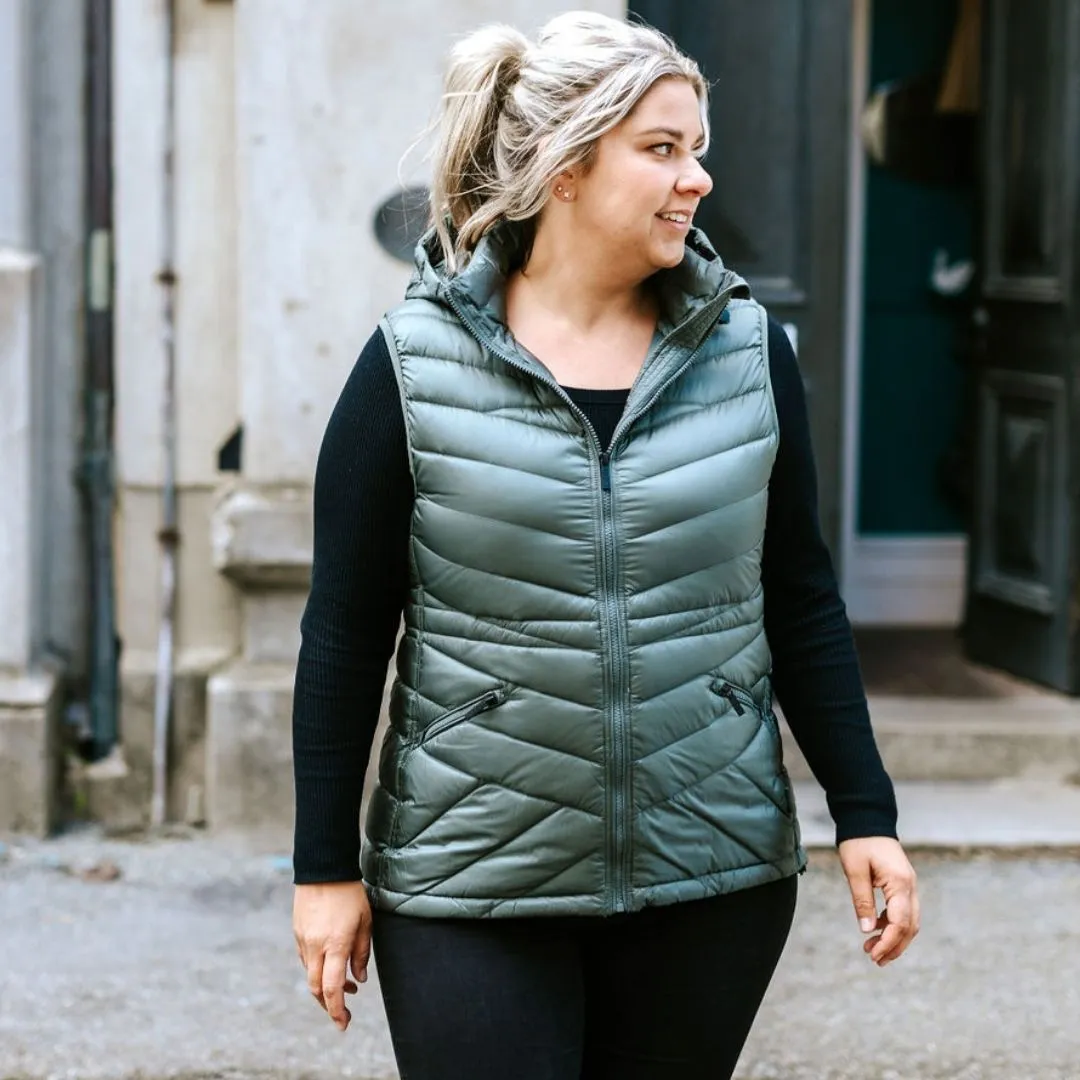Mary-Claire Women's 90/10 Packable Down Vest - Moss
