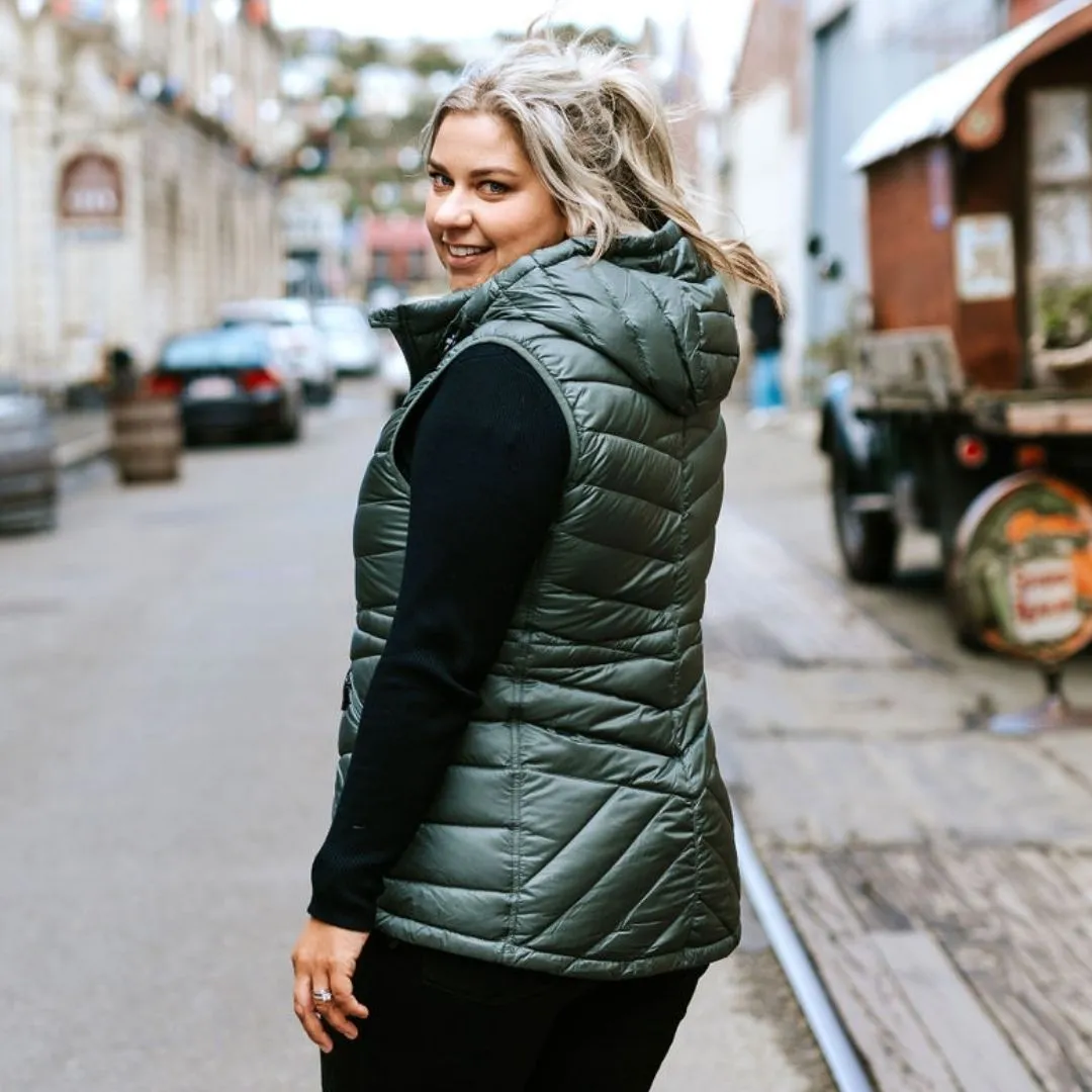 Mary-Claire Women's 90/10 Packable Down Vest - Moss