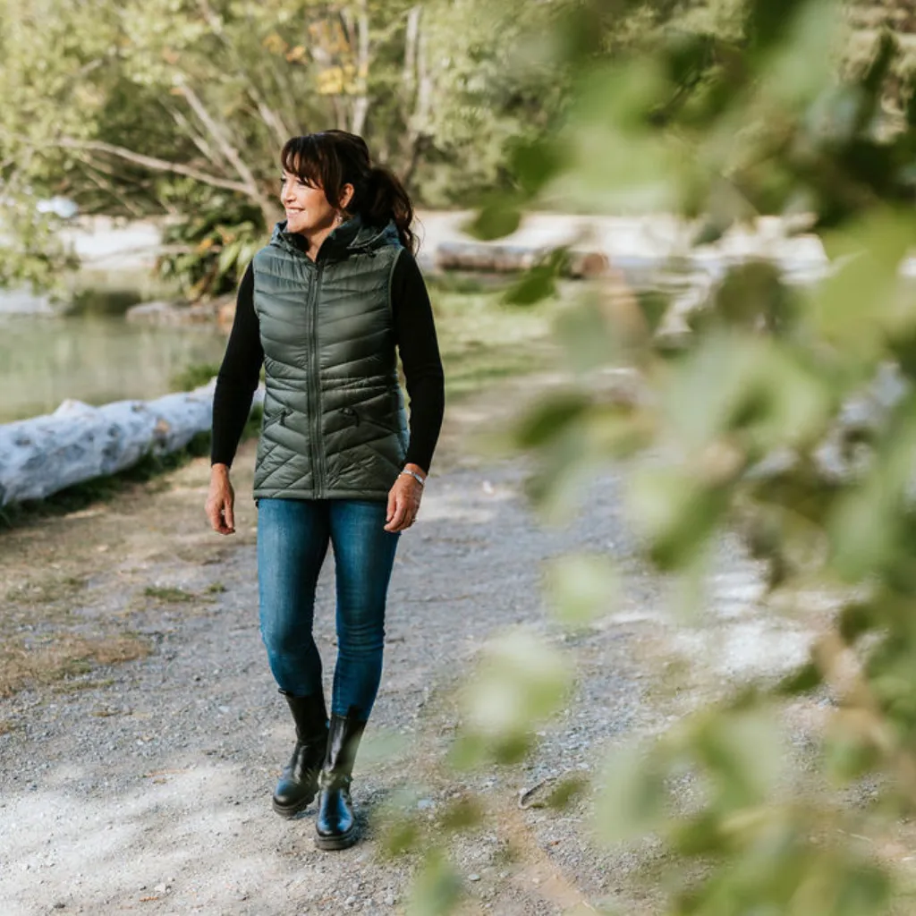 Mary-Claire Women's 90/10 Packable Down Vest - Moss