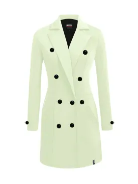 McKenzie Stylish Long Trench Coat For Ladies-Light Smoke Green-BR49